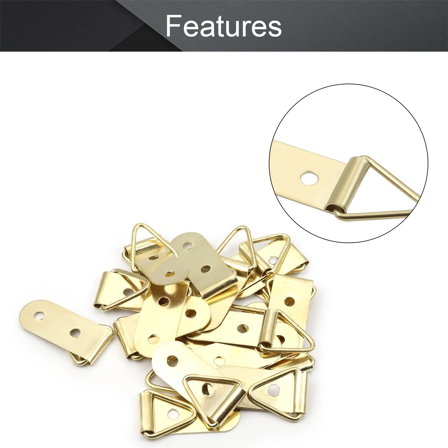 Gold Tone Picture Frame Buckles 50PCS Kit for Home Decor & Photo Hanging