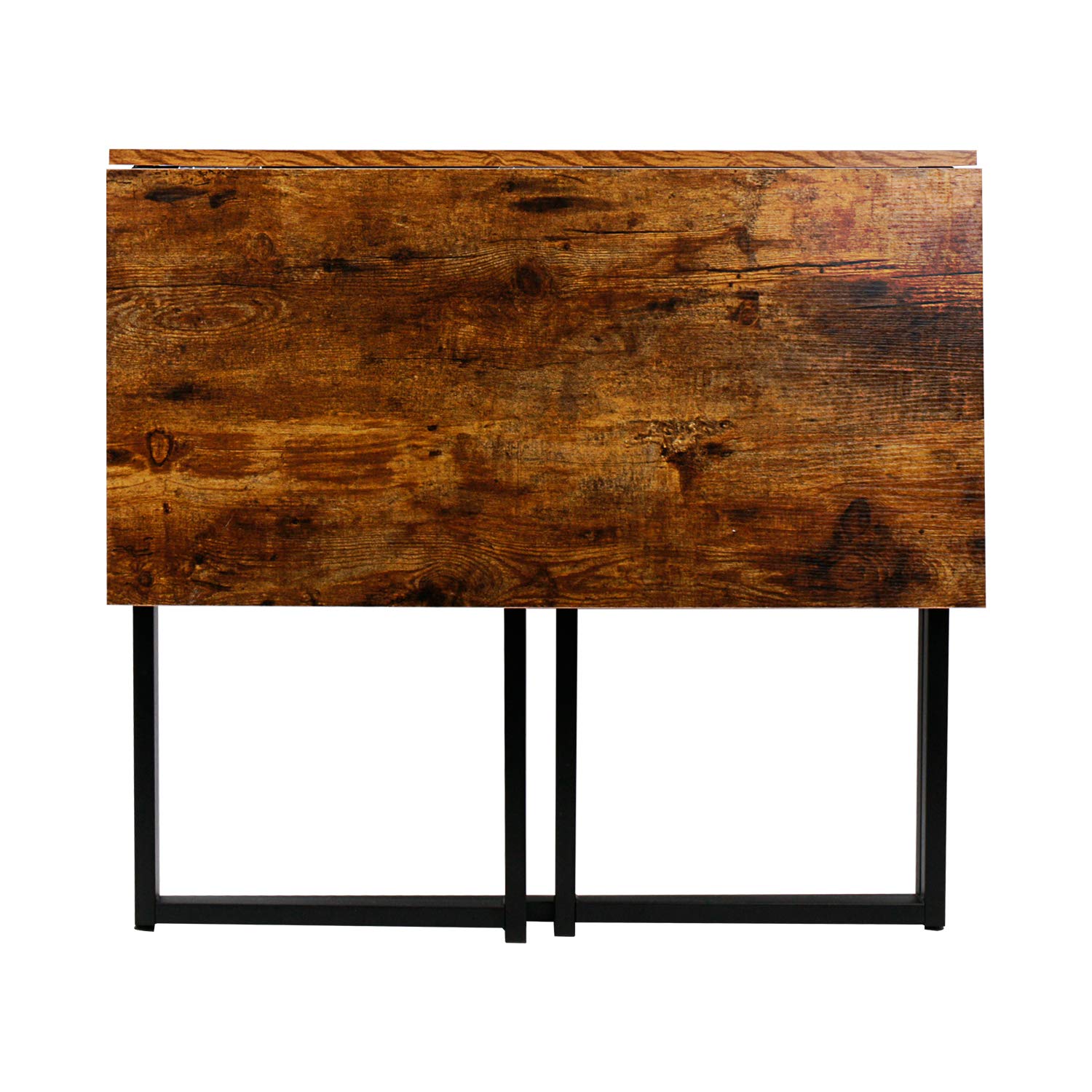 Leopard Outdoor Folding Computer Desk - Space-Saving Home Office Desk, Compact Foldable Laptop Table, Rustic Brown Writing Desk for Small Spaces, Ideal for Study, Reading, and Remote Work