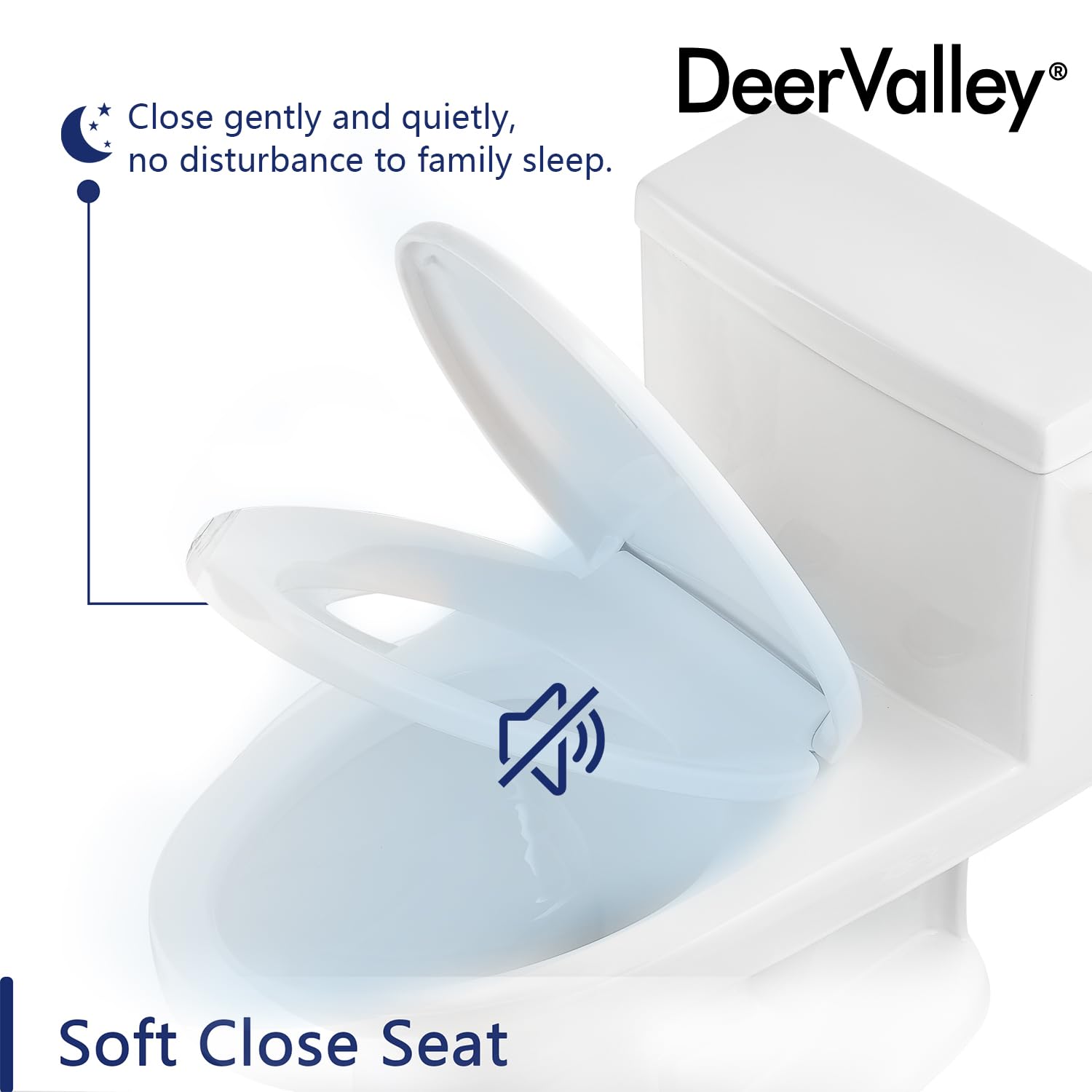 DeerValley Concord One Piece Toilet - Modern Comfort Height Elongated Design with Soft Closing Seat, 1.28 GPF Water Saving (Model DV-1F52627) - Perfect for Small Bathrooms, Guest Baths & Modern Home Renovations