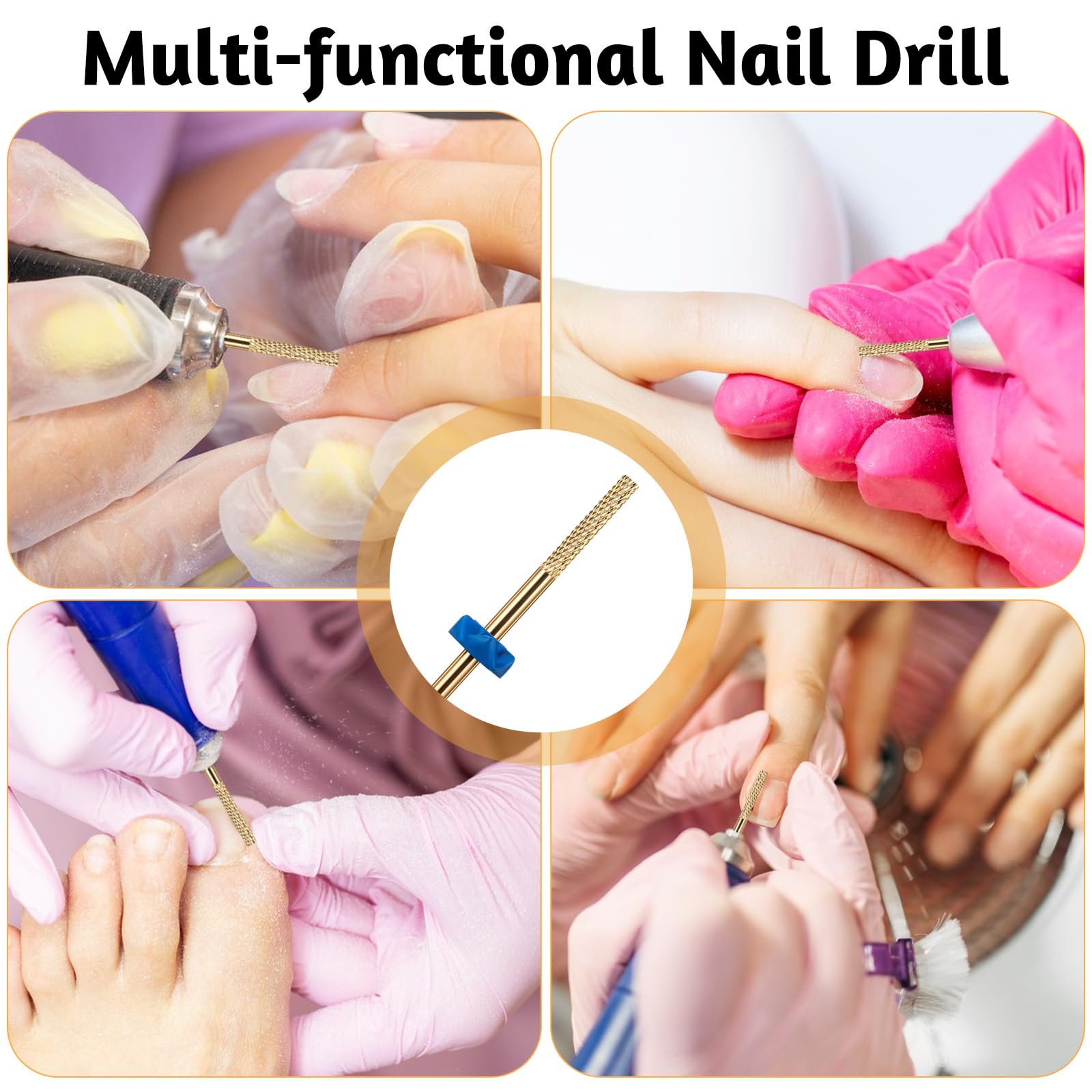2 Pcs Professional Carbide Nail Drill Bits Set - Nail Buffer, Cuticle Remover & Nail Prep File for Electric Nail Drill | Perfect for Manicure, Pedicure & Nail Salon Use