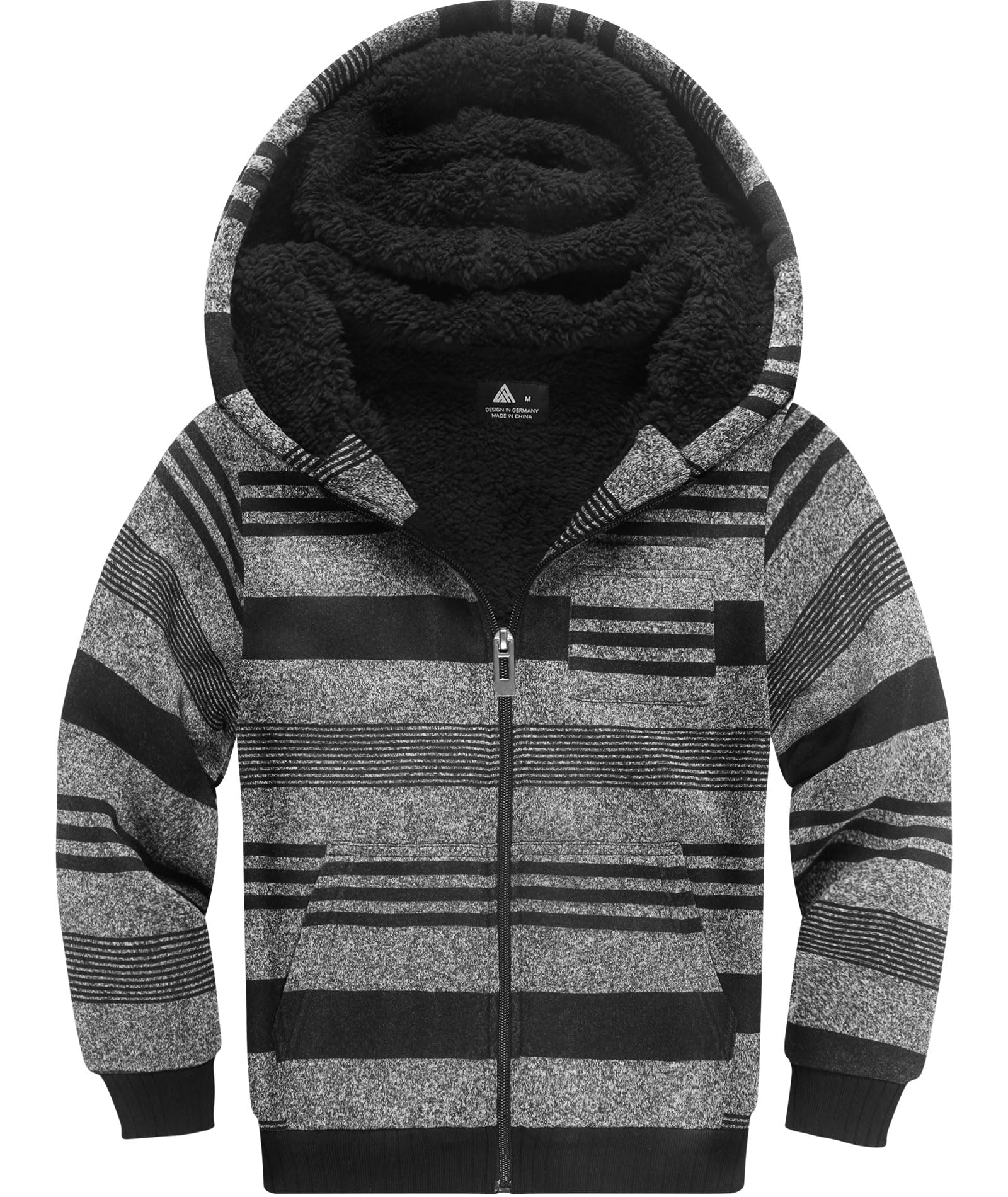 SWISSWELL Boys Graphic Fleece Hoodie Jacket - Long Sleeve Youth Full Zip Sweatshirt with Hood for Spring Fall Winter | Cozy Outdoor Play & School Wear