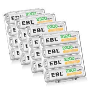 EBL 2300mAh Rechargeable AA Batteries (16-Pack) with LCD Smart Charger for AA/AAA NiMH NiCD Batteries - Perfect for Cameras, Toys, and Home Electronics