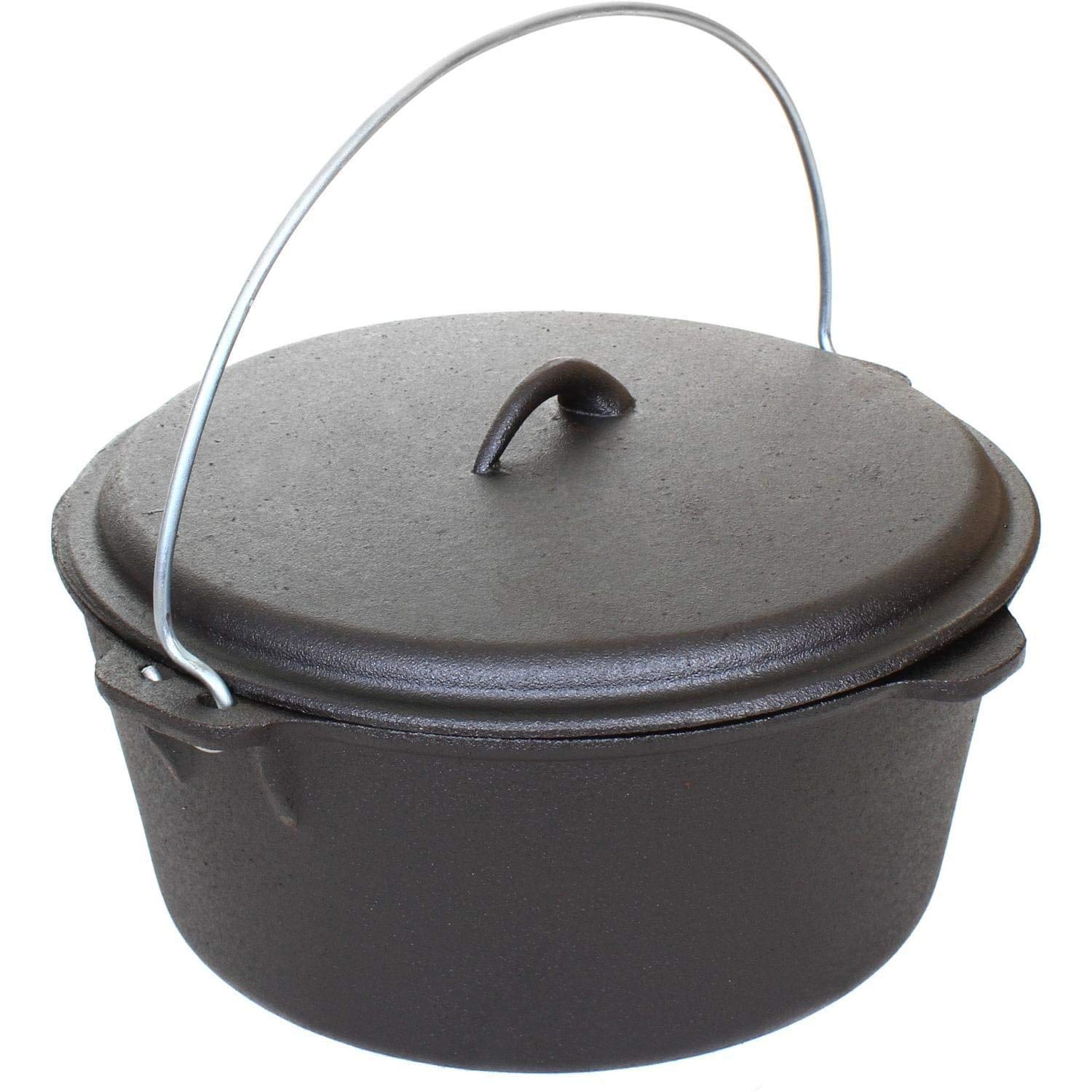 Cajun Classic 9-Quart Seasoned Cast Iron Dutch Oven with Lid - Heavy Duty Enameled Cookware for Baking, Roasting & Camping - Perfect for Soups, Stews & Bread Making (Model GL10488S)