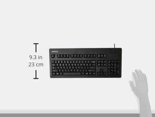 Cherry Electronics G80-3000LSCEU-2 Mechanical Keyboard - 104 Keys, PS2/USB Wired, Black, 19.7 Inch with Crosspoint Key Switches - Perfect for Gaming, Typing & Office Work