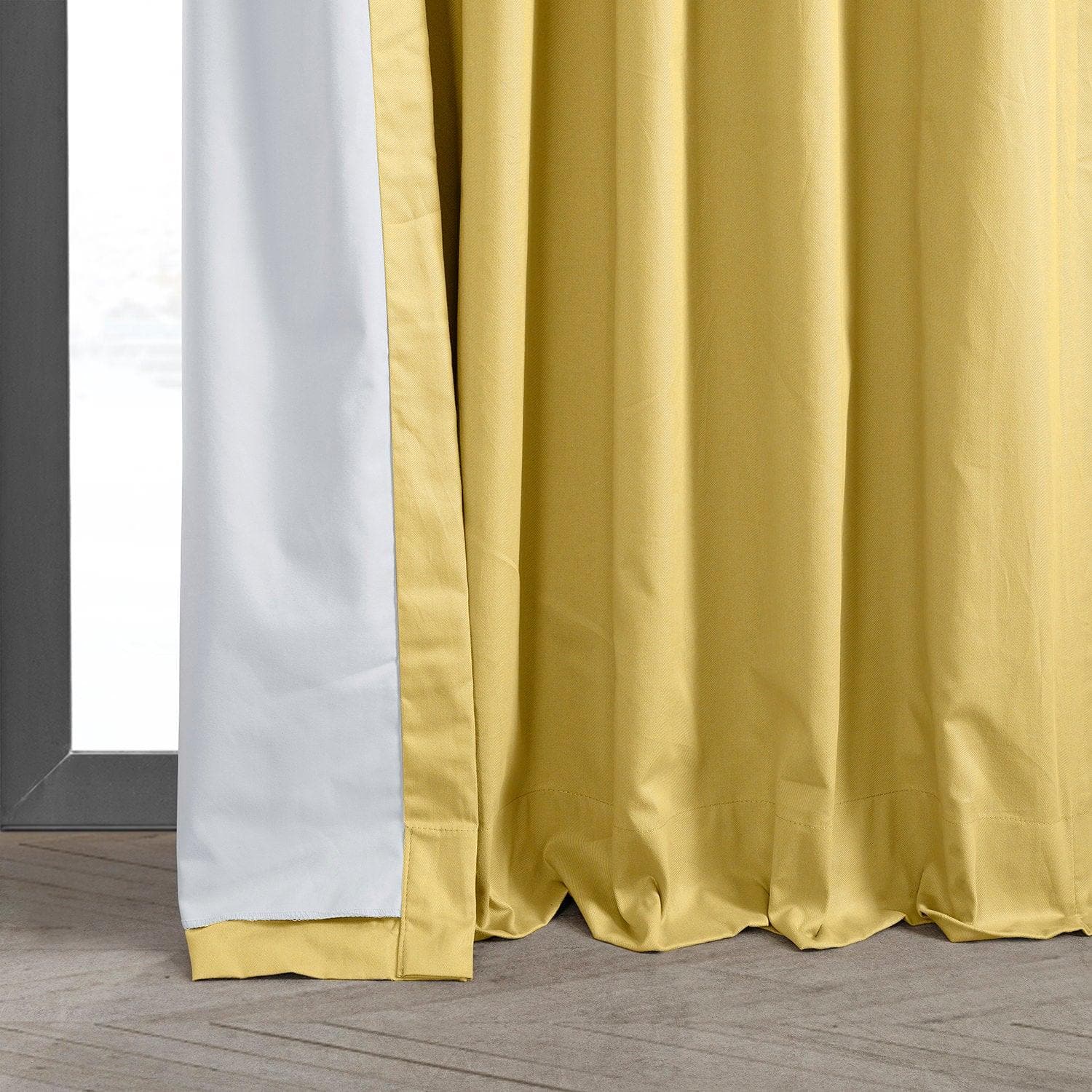 Light Ochre Solid Cotton Blackout Curtains for Bedroom & Hotel - Thermal Insulated Noise Reducing Window Drapes for Better Sleep