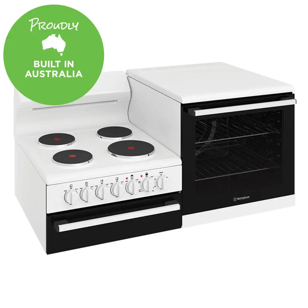Westinghouse WDE132WC R Elevated Electric Oven & Stove Combo - Right Side Oven for Compact Kitchens, Apartments & Small Spaces | Energy Efficient Cooking Solution