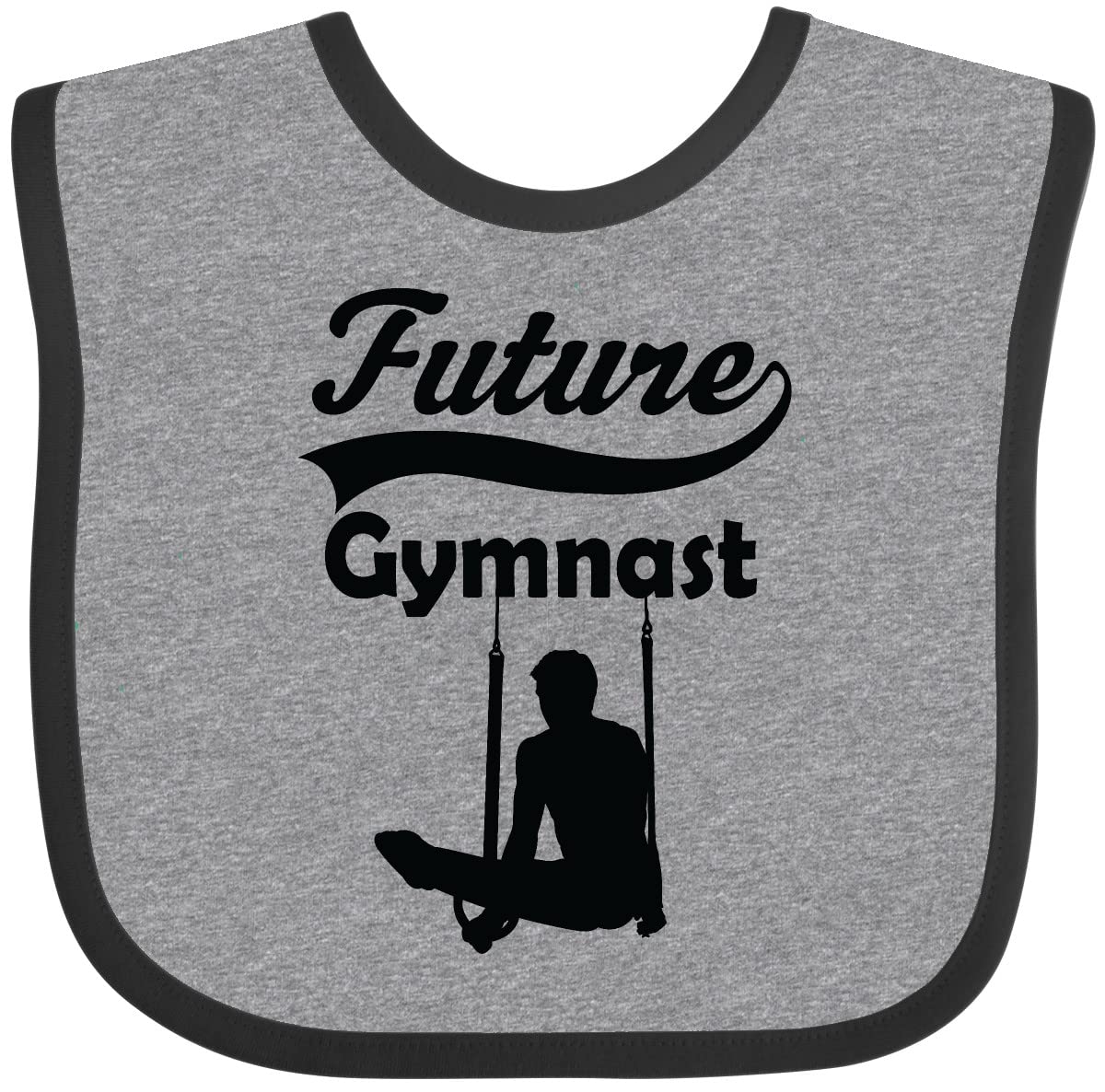 Inktastic Future Gymnast Baby Boy Bib - Soft Cotton Drool Bib for Infant Boys - Perfect for Feeding, Teething & Playtime