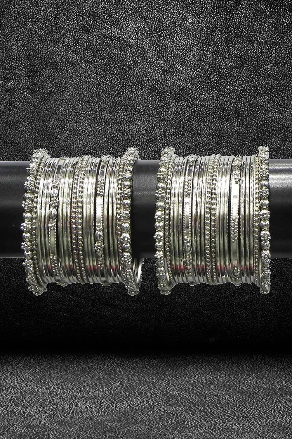 YouBella Women's Traditional Silver Plated Oxidized Bracelet Bangle Set - Elegant Jewelry for Everyday Wear & Special Occasions