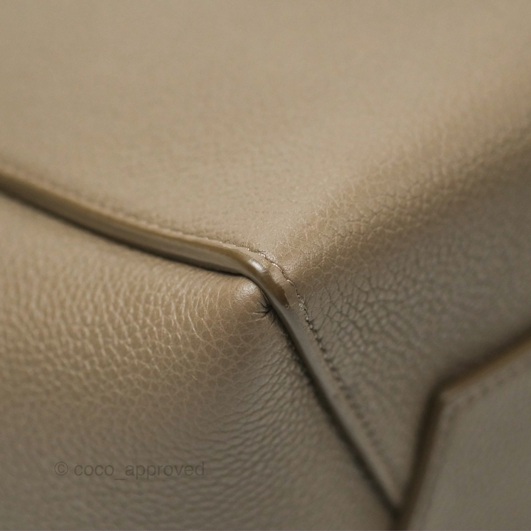 Celine Small Sangle Bucket Bag in Taupe Grained Calfskin with Gold Hardware - Perfect for Work, Travel & Everyday Luxury