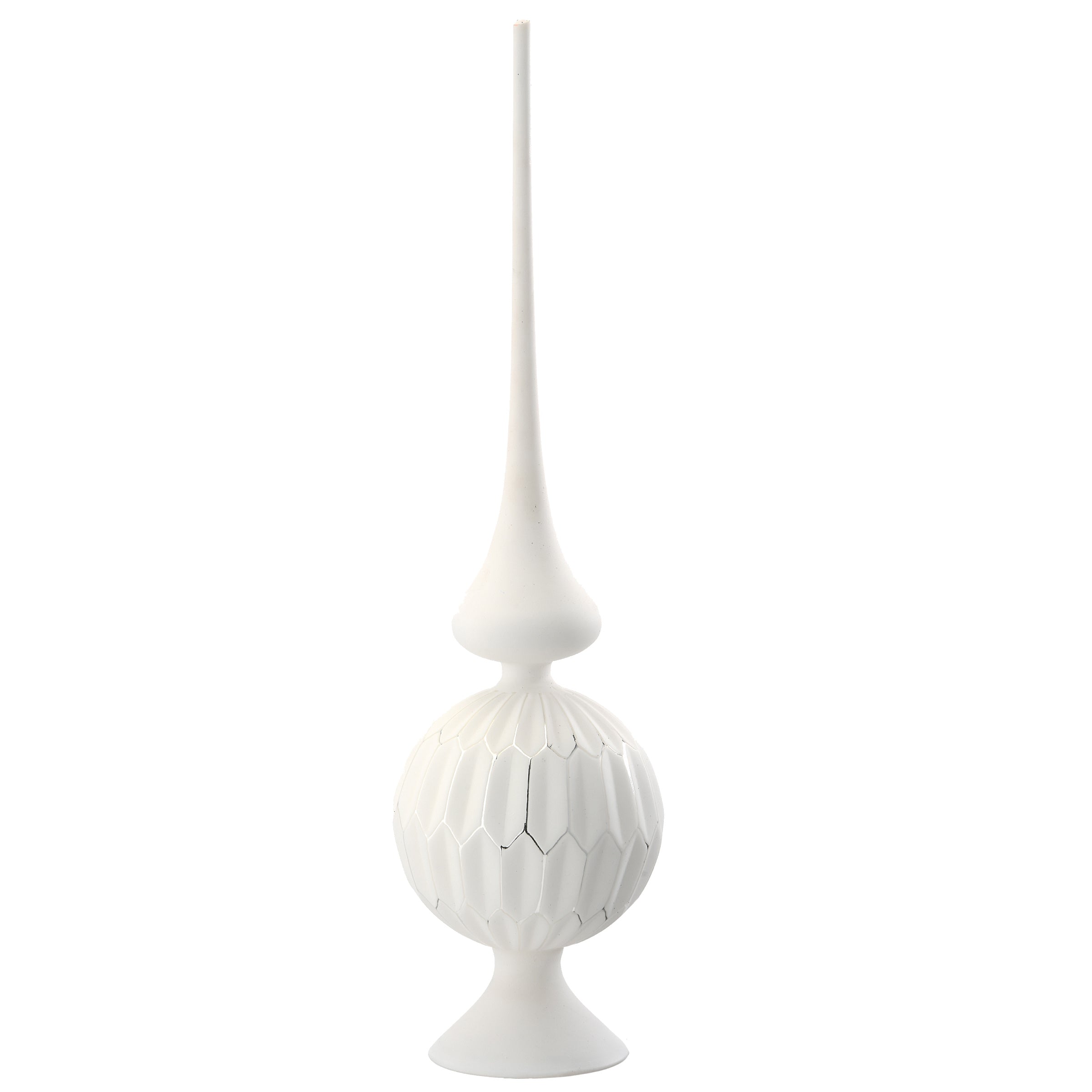 15 Inch White Glass Christmas Tree Topper Star - Elegant Holiday Decor for Xmas Tree, Home, Party & Festive Celebrations