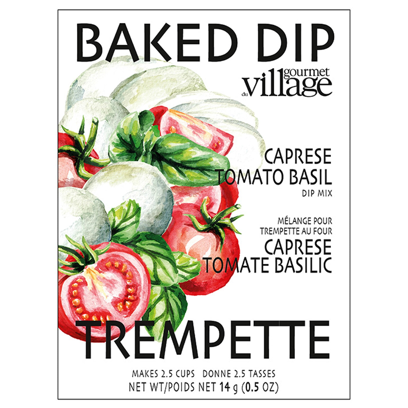 Gourmet Du Village Caprese Tomato Basil Dip Mix - Authentic Italian Flavor for Bread, Crackers & Pasta | Perfect for Parties, Appetizers & Family Gatherings