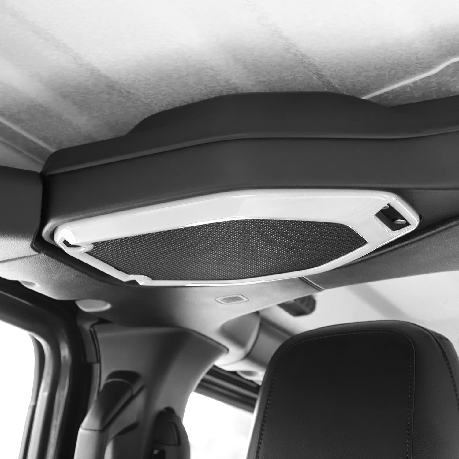 Voodonala ABS 4pcs White Speaker Audio Trim Top & A Pillar Trim Compatible with 2018-2023 Jeep Wrangler JL JLU & Gladiator JT - Interior Accessories for Enhanced Sound & Stylish Upgrade
