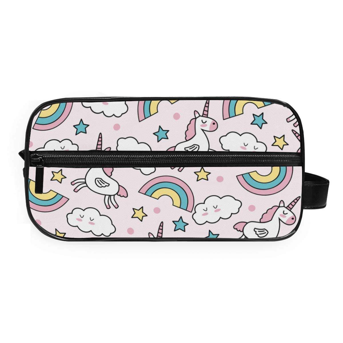 Rainbow Unicorn Star Toiletry Bag - Portable Hanging Travel Cosmetic Organizer for Women, Men & Kids | Gym, Camping, Vacation Essentials