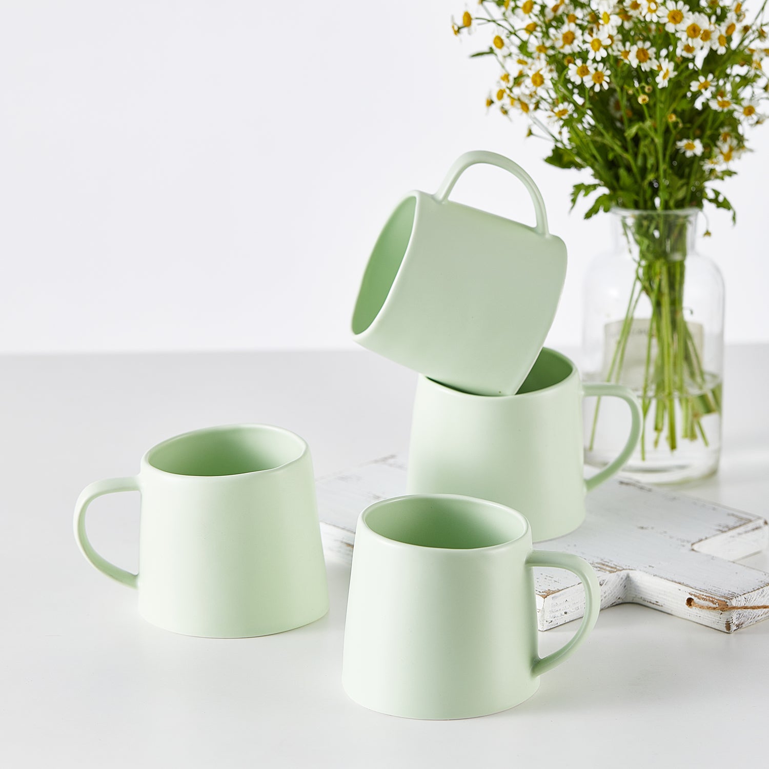 Premium Delilah Porcelain Coffee Mug Set - 6 Pack, Elegant Ceramic Tea Cups for Home, Office & Gifts - Dishwasher & Microwave Safe