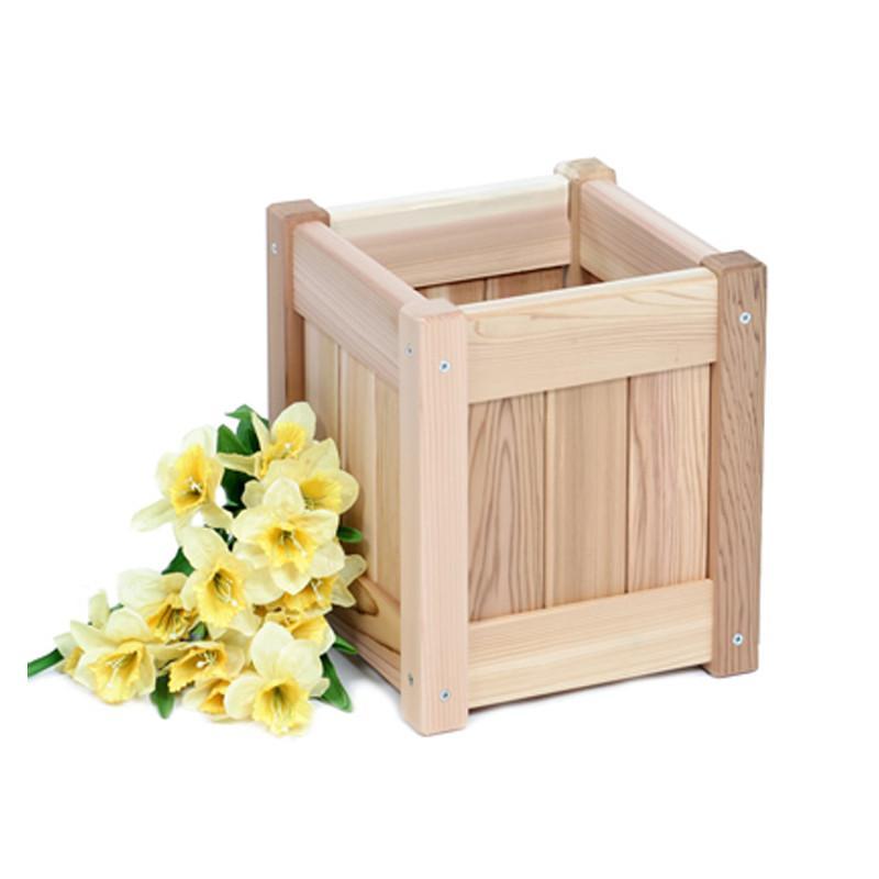 Premium Cedar Planter Box for Outdoor Gardens - Rustic Wooden Flower Box with Drainage Holes - Perfect for Patio, Balcony & Backyard Decor (Natural Wood, 24