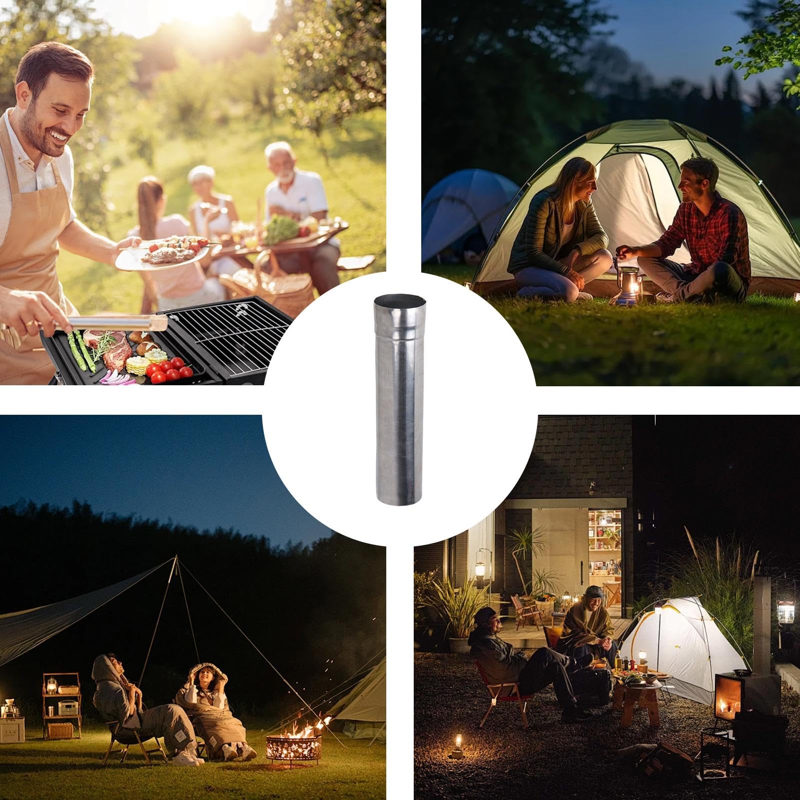 Stainless Steel Stove Pipe for Wood Stove & Camping Stove | Chimney Vent Pipe Accessory | Durable & Heat Resistant for Outdoor Heating, Cabin, RV & Camping Use