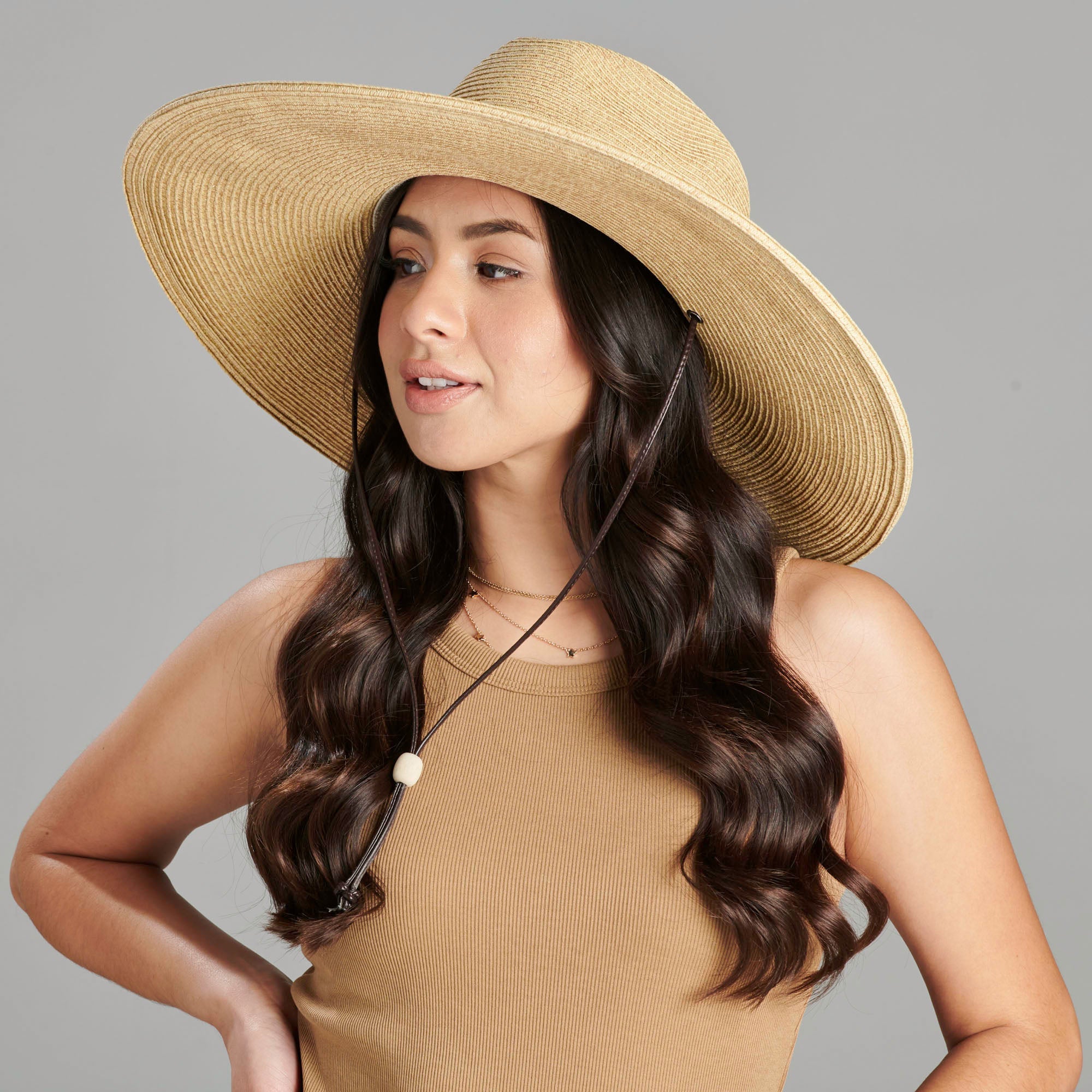 San Diego Hat Co. El Campo 5 Brim UPF50 Sun Hat with Adjustable Chin Cord - Wide Brim Sun Protection for Beach, Gardening & Outdoor Activities