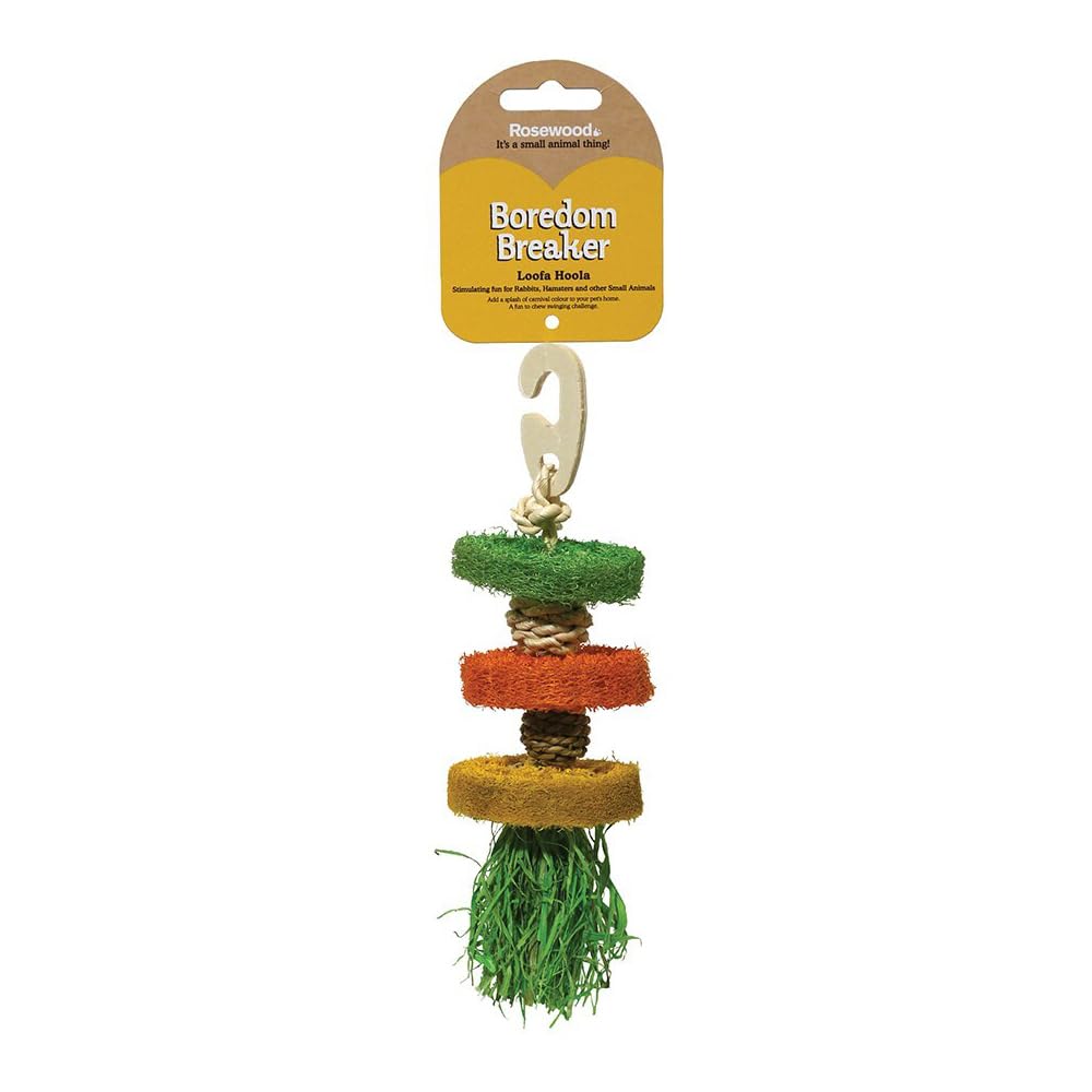 Natural Rosewood Chew Toy for Rabbits & Small Pets - Boredom Breaker Loofa Hoola - Perfect for Cage Enrichment & Dental Health
