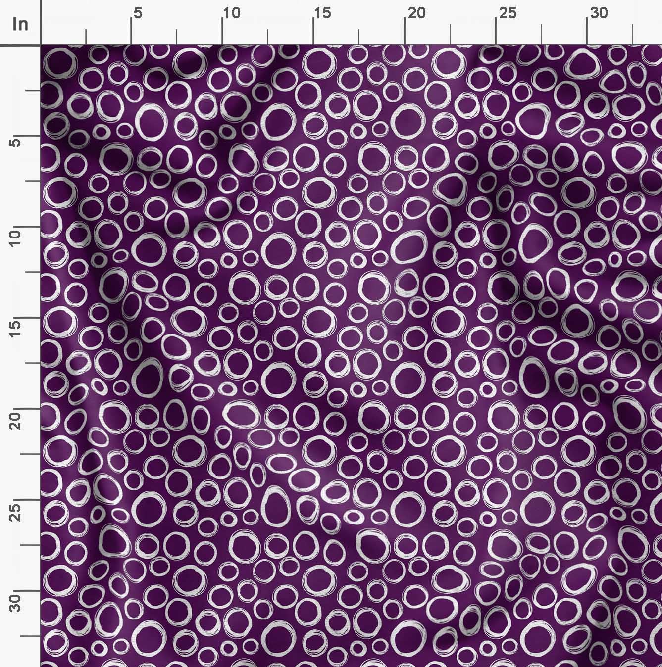 Soimoi Moss Georgette Purple Fabric by The Yard - 42 Inch Wide Geometric Printed Fabric for Dresses, Curtains & Home Decor | Circle & Oval Pattern Textile for DIY Sewing Projects