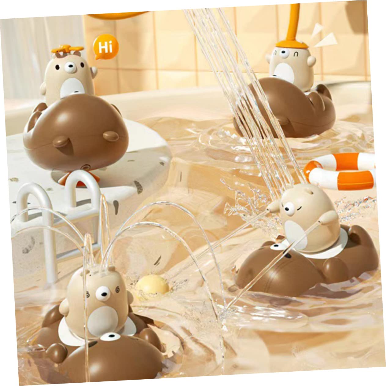 HEMOTON 3-Pack Waterproof Electric Shower Bear Bath Toys for Kids - Fun Electronic Bath Time Companion for Toddlers & Children (Ideal for Bathtub Play, Sensory Development & Gift Giving)