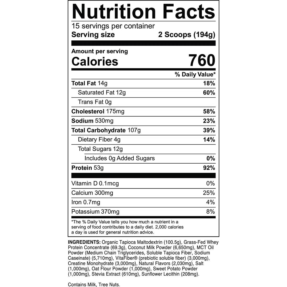 Transparent Labs Mass Gainer - High Protein Weight Gainer Powder for Muscle Growth & Recovery | Ideal for Bodybuilding, Post-Workout & Bulking Phases