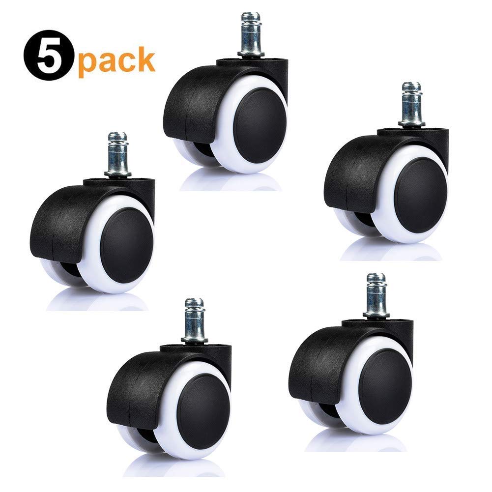 60mm Heavy Duty Castor Wheels Set of 5 - Premium Swivel Caster Set for Furniture, Carts & Industrial Equipment