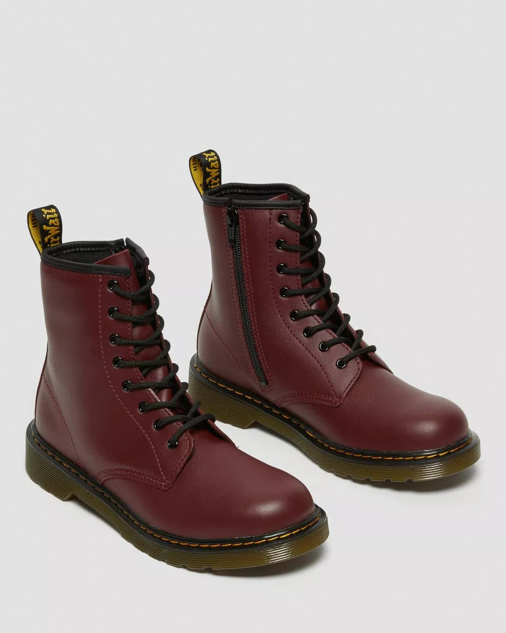 Dr. Martens 1460 Cherry Red Softy T Leather Lace-Up Boots - Classic 8-Eye Ankle Boots for Men & Women | Perfect for Punk, Grunge & Everyday Streetwear Fashion