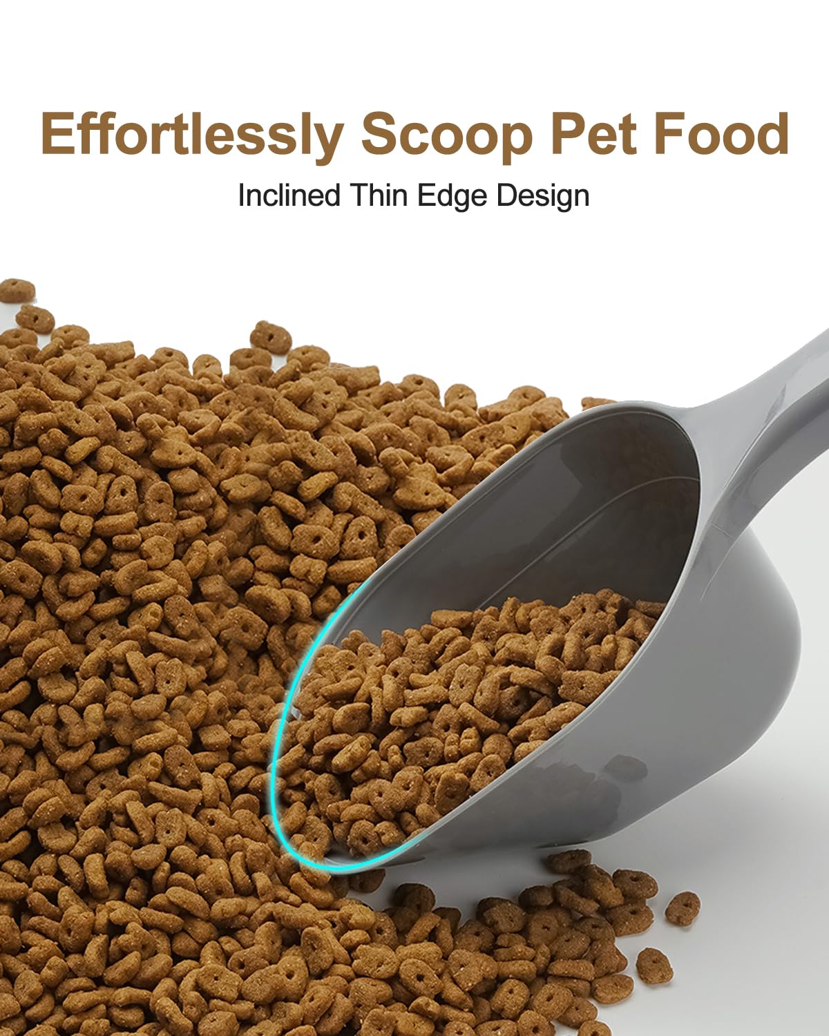 ANVS 3-Pack Dog Food Scoop Set - 1 Cup Measuring Scoop for Dogs, Puppies & Cats | Durable Plastic Pet Food Scooper for Dry Kibble & Treats | Perfect for Meal Prep, Portion Control & Travel
