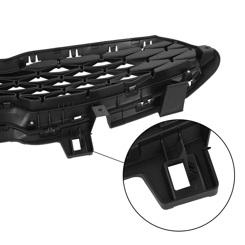 CROSSDESIG Front Upper Grille with Chrome Trim - Compatible with 2019-2020 Kia Forte | Replacement Car Grille for Enhanced Style & Vehicle Protection | Perfect for Auto Upgrades & Customization Projects