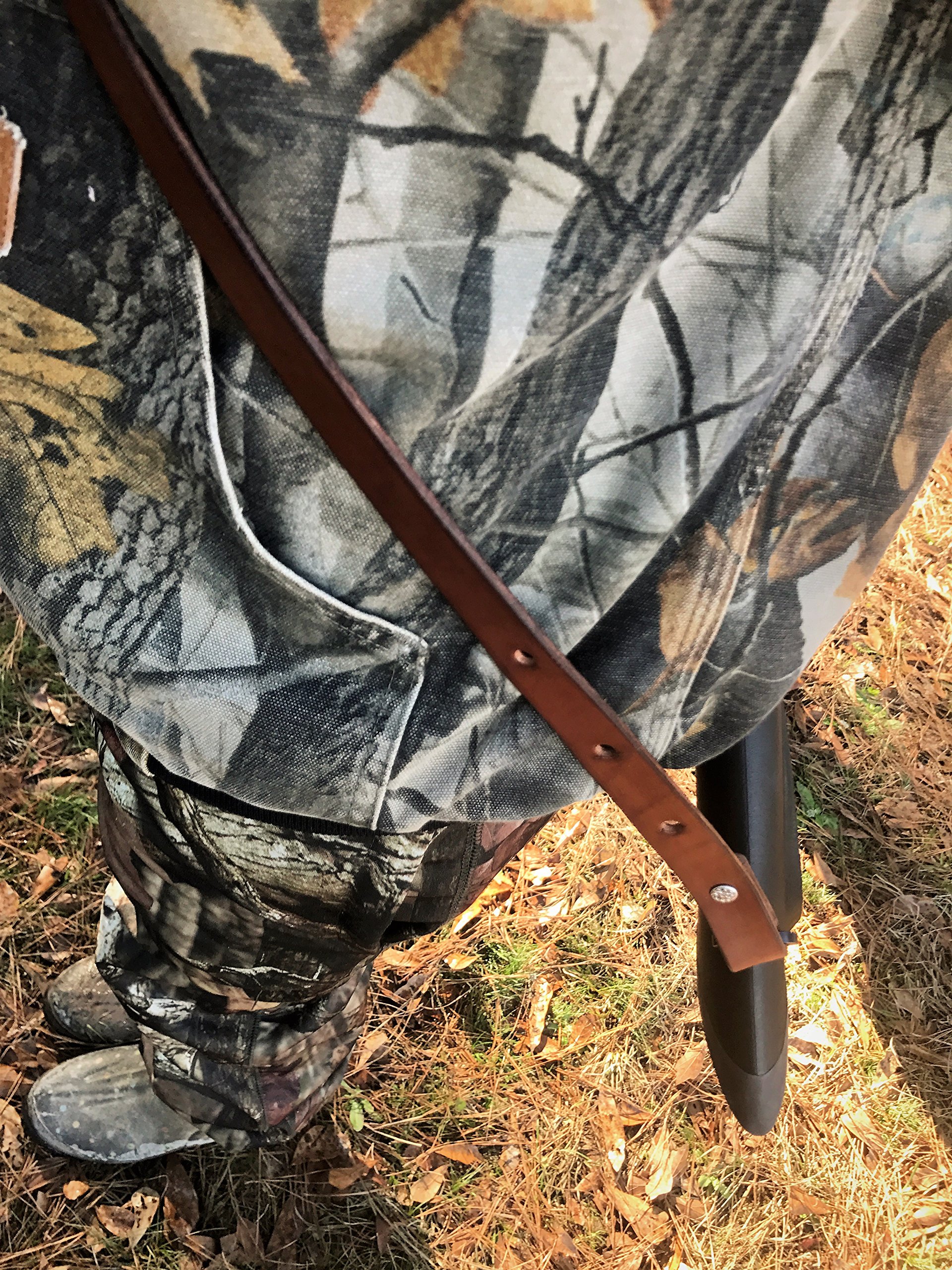 Premium Adjustable Leather Gun Sling - Handcrafted in USA - Comfortable Shoulder Support for Hunting, Shooting & Outdoor Adventures