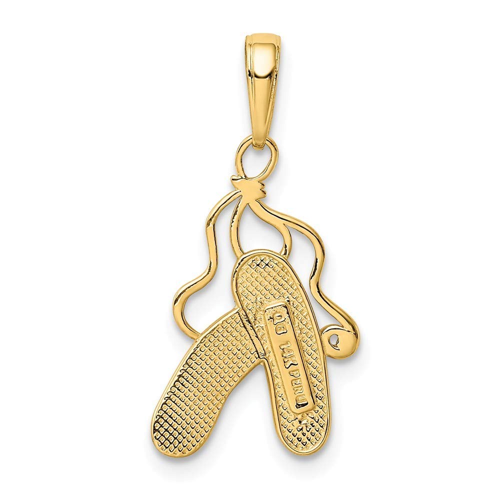 14K Yellow Gold Enameled Ballet Slippers Charm - Roy Rose Jewelry | Elegant Ballet-Themed Gift for Dancers, Ballerinas & Dance Lovers | Perfect for Necklaces, Bracelets & Special Occasions