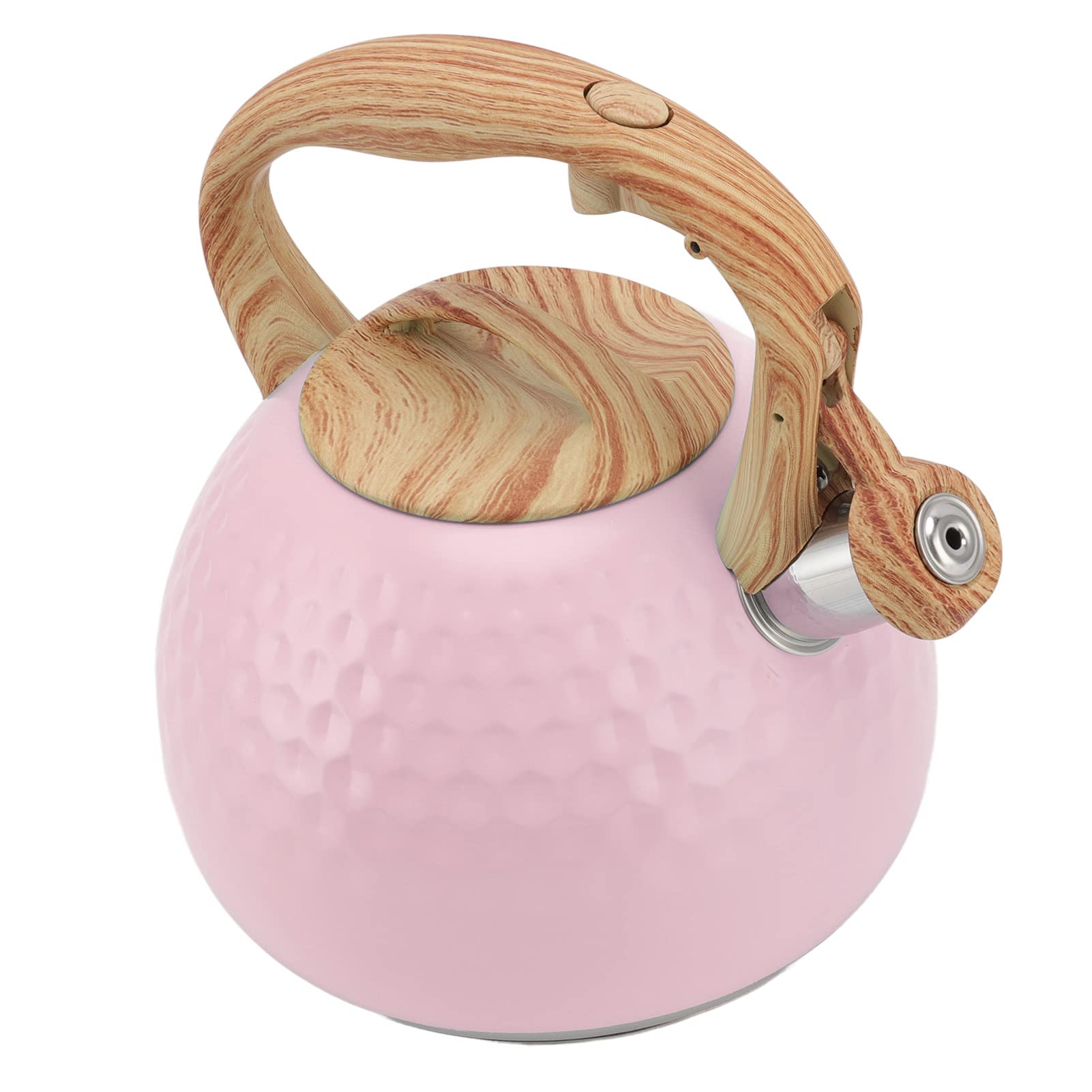 TOPINCN 3L Whistling Tea Kettle - 304 Stainless Steel Stovetop Teapot with Loud Whistle - Household Water Kettle for Gas & Electric Stoves - Perfect for Tea Making, Coffee Brewing & Kitchen Decor (Pink)