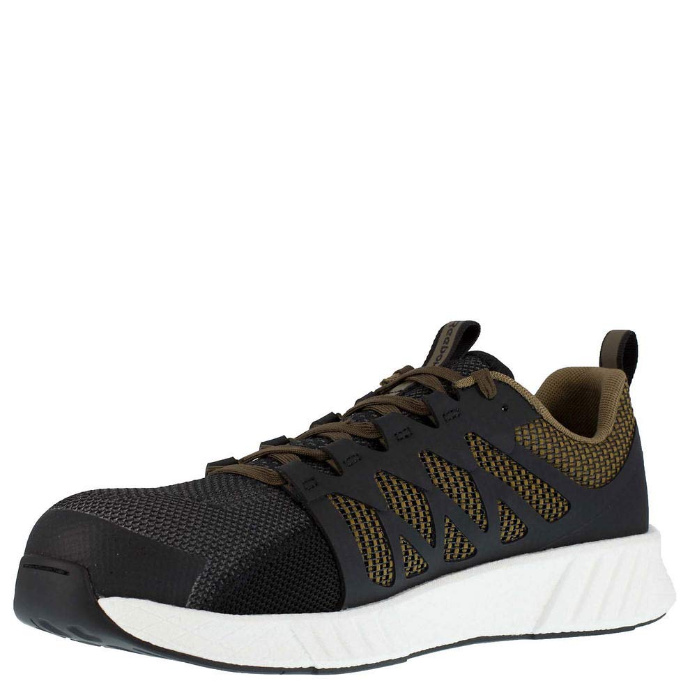 Reebok Men's Fusion Flexweave Work Comp Toe Safety Shoes - Lightweight & Breathable for Construction, Warehouse & Industrial Work