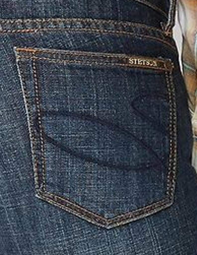 Stetson Women's 816 Classic Dark Wash Slim Fit Low Rise Bootcut Jeans - Medium Wash Size 2 | Comfortable Denim Pants for Casual Wear, Work & Everyday Outfits