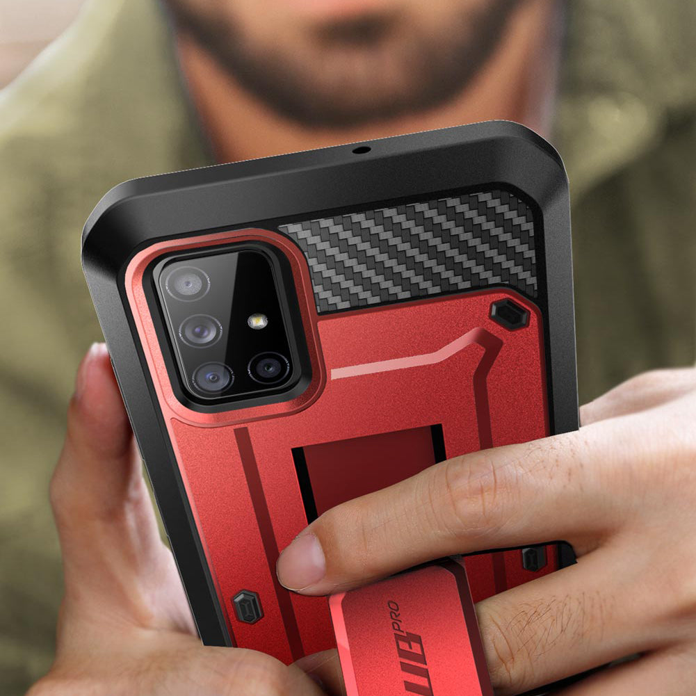 Samsung Galaxy A51 5G Unicorn Beetle Pro Rugged Case - Heavy Duty Protection with Kickstand (Metallic Red) | Shockproof Cover for Outdoor, Work & Travel