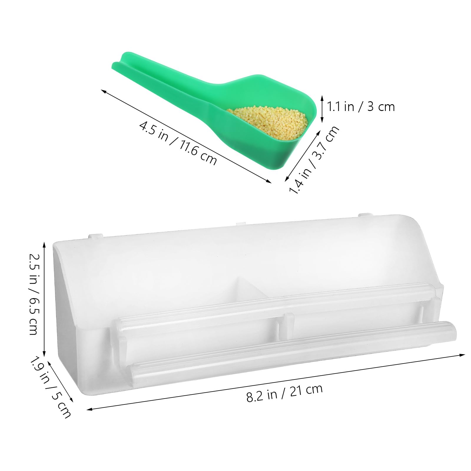GANAZONO 2 Pack Hanging Bird Water Dispenser & Food Feeder for Cage - Durable Bird Food Bowl Cups with Spoon - Perfect for Parakeets, Canaries & Small Birds - Easy to Clean & Refill for Daily Bird Care