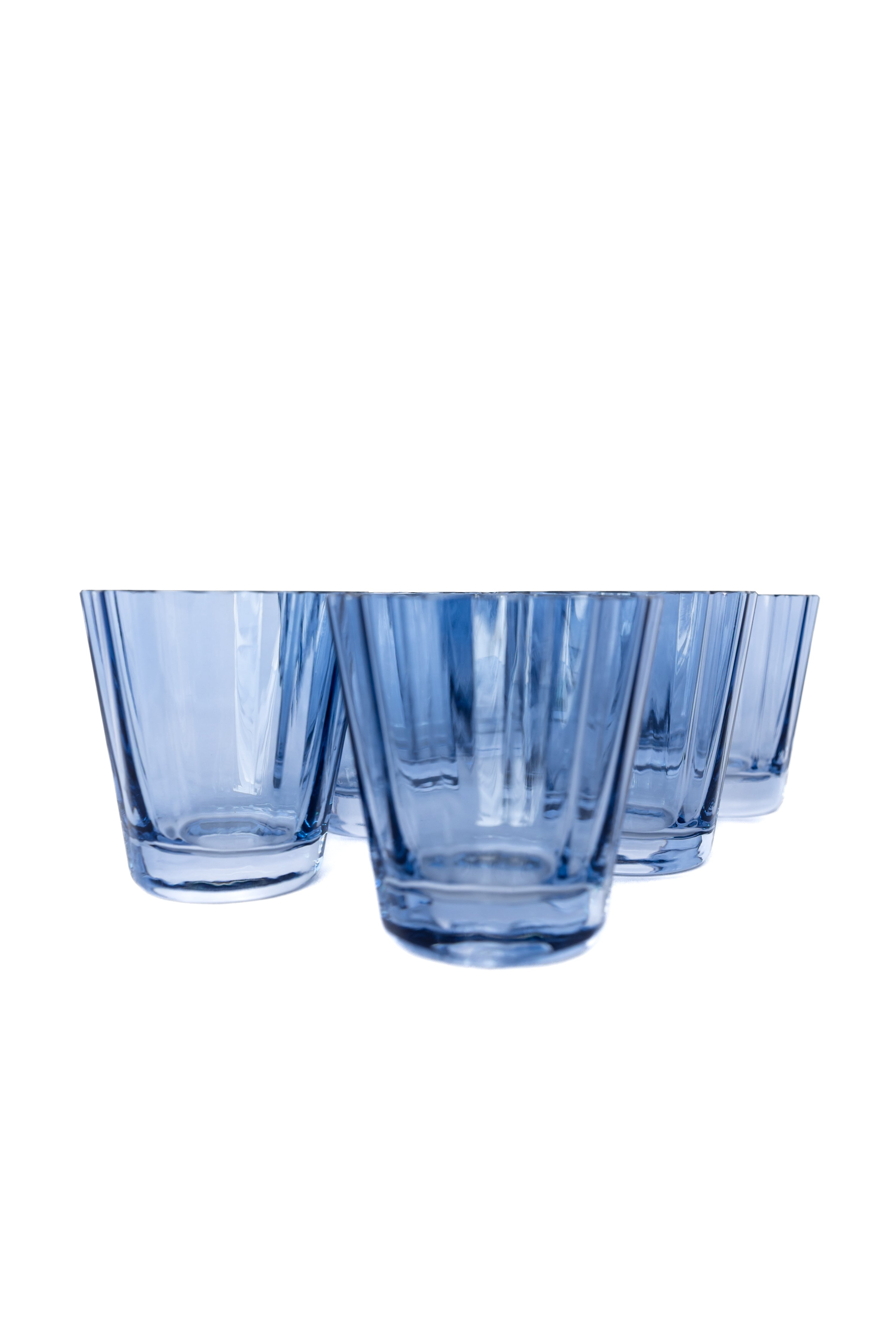 Estelle Colored Sunday Lowball Glasses - Set of 6 Cobalt Blue Drinking Glasses for Cocktails, Juice & Iced Coffee | Perfect for Home Bar, Parties & Everyday Use
