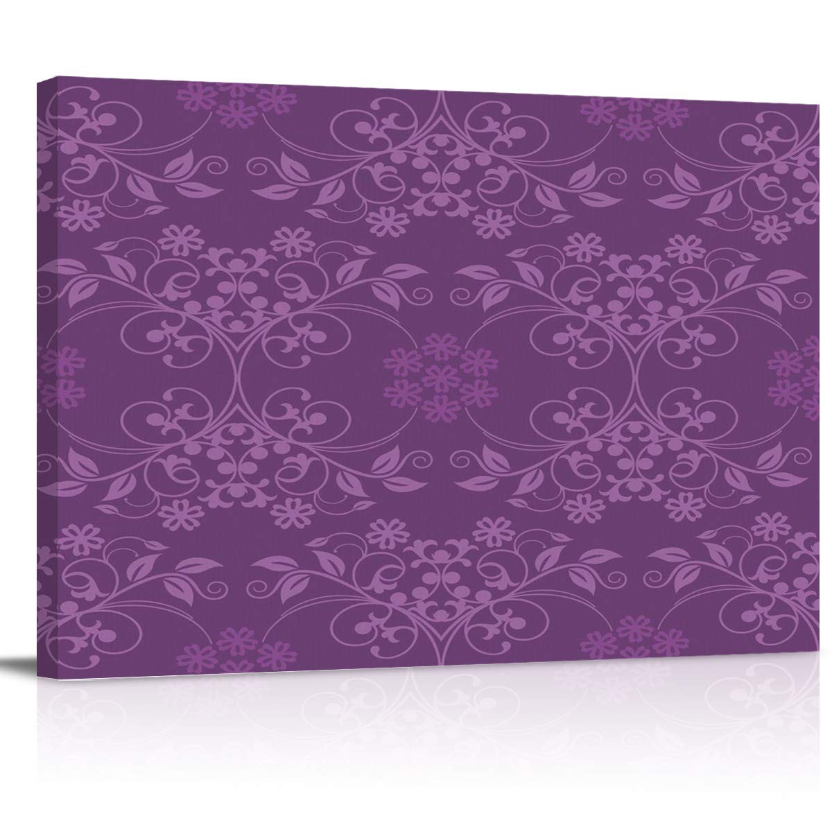 Purple Line Flowers and Leaves Frameless Canvas Oil Painting Wall Art - 36x24 Inch Modern Home Decor for Living Room, Bedroom, Office | Perfect for Housewarming Gifts & Interior Design