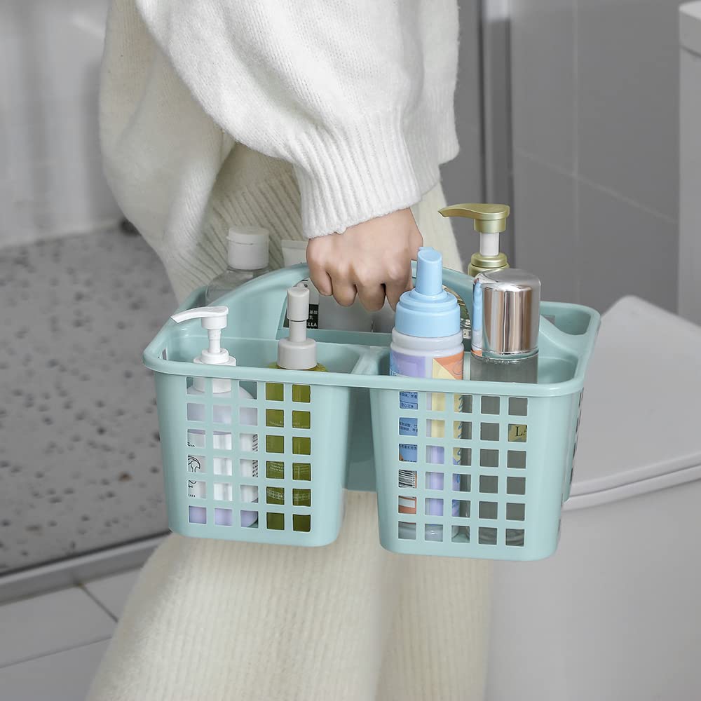 Plastic Cleaning Caddy with Handle - Shower & Garden Storage Basket (Blue)