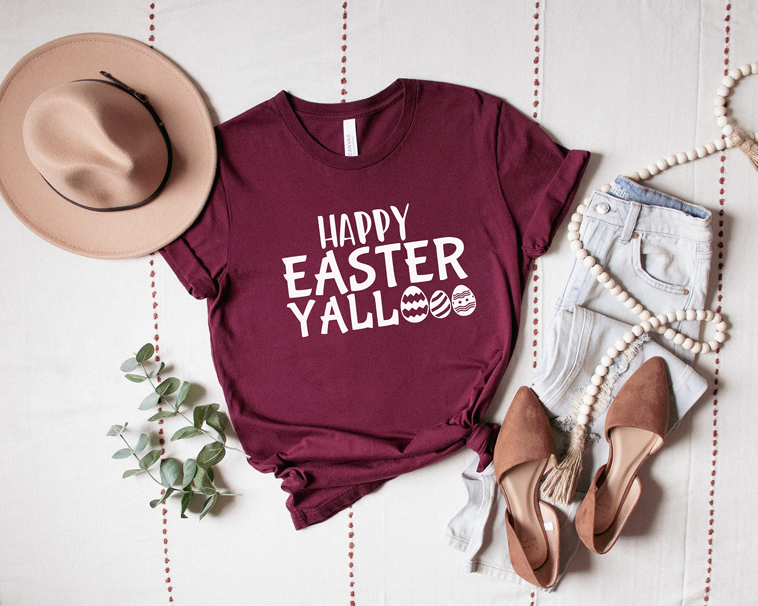 Happy Easter Y'all T-Shirt - Christian Easter Shirt with Jesus Design, Inspirational Gift for Easter Day - Perfect for Church, Family Gatherings & Easter Celebrations