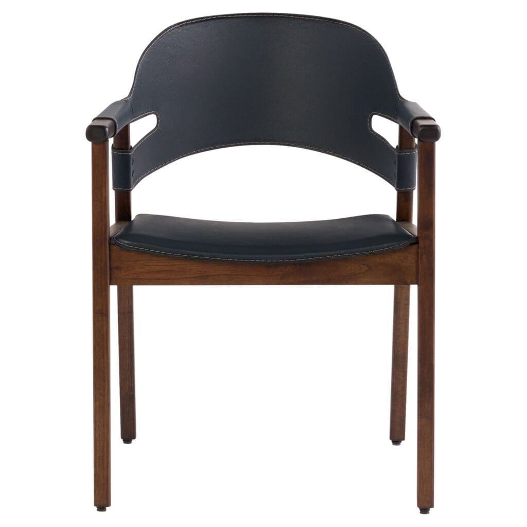 Cyan Design 11727 Boss Chair - Medium Brown & Navy Upholstered Office Chair for Executive Workspace & Home Office