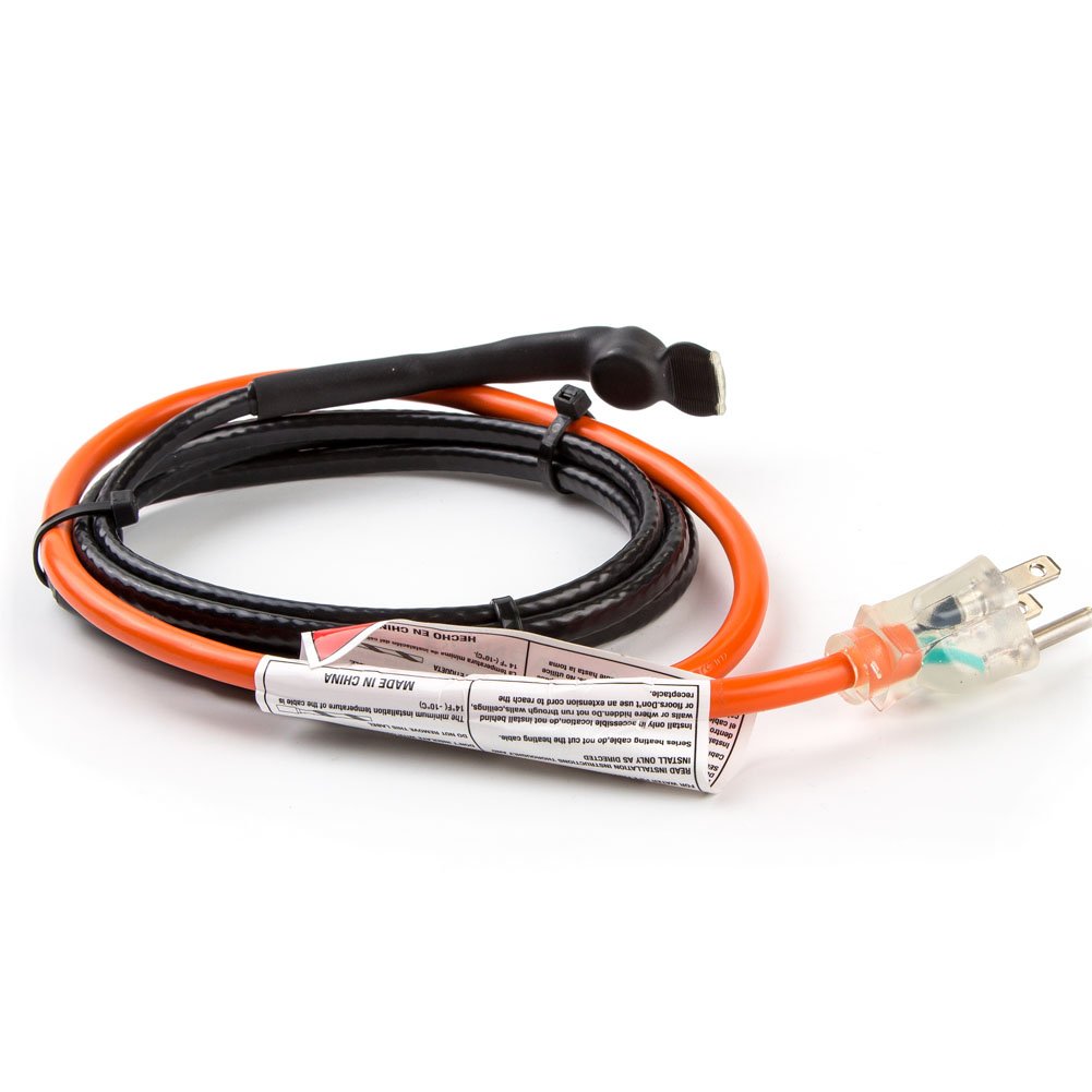 Heat it HISD 18-Foot Self-Regulating Pipe Heating Cable with Built-in Thermostat - Prevent Frozen Pipes in Winter for Home, RV & Outdoor Plumbing