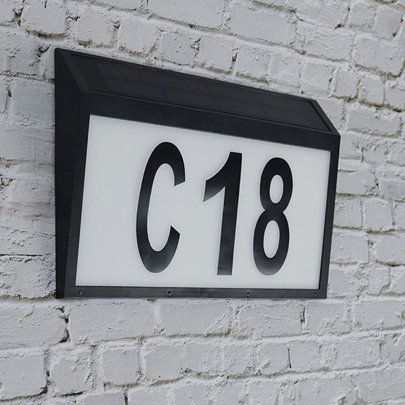 Solar Powered LED House Number Plaque - Illuminated Address Sign for Wall Mounting, Outdoor Garden & Street Lighting (Set of 3) - Perfect for Nighttime Visibility and Home Security