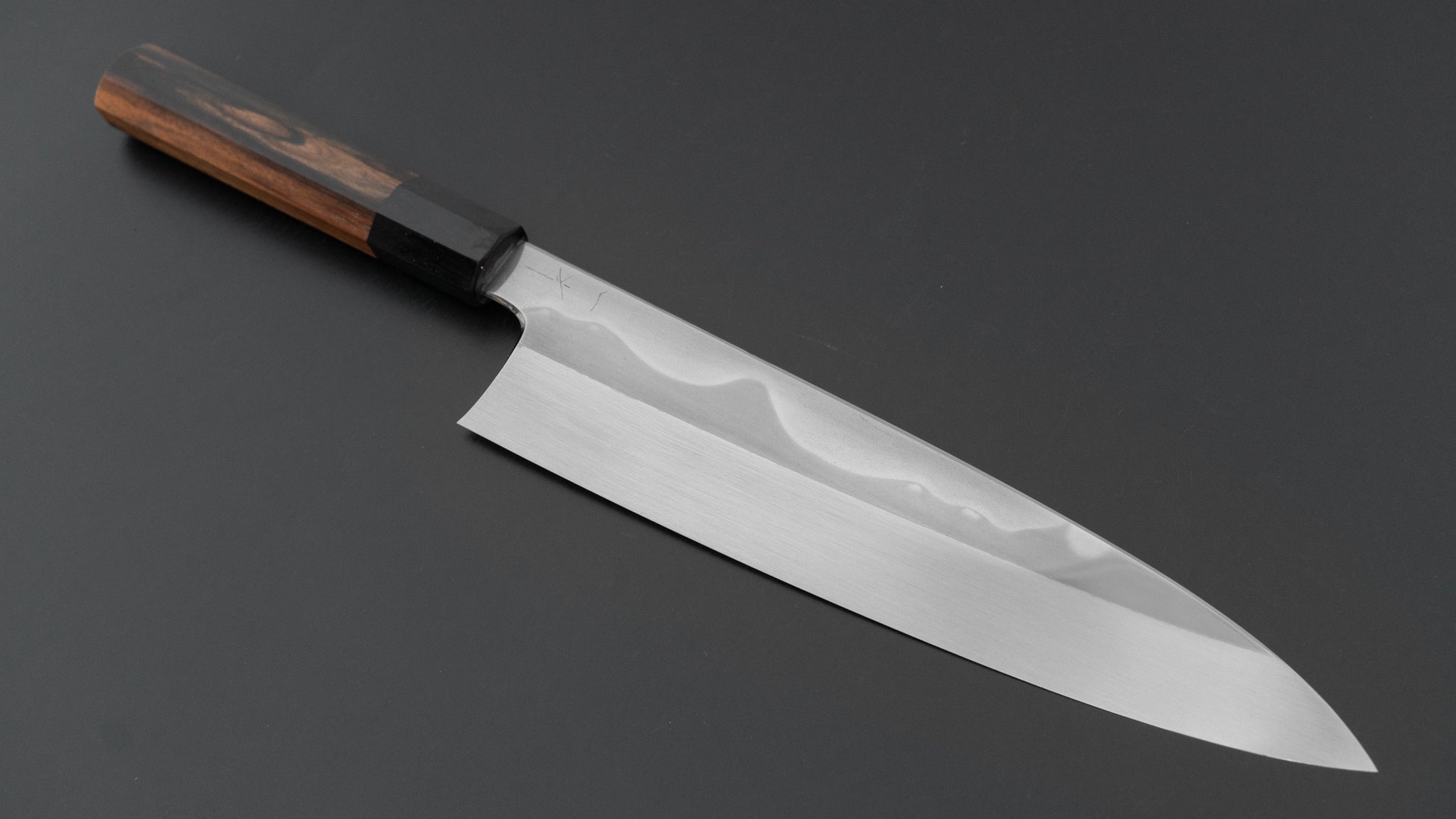 Hitohira Togashi White #1 Fuji Mizu Honyaki Gyuto 240mm Japanese Chef Knife with Kurokaki Persimmon Handle (#119/Saya Included) - Perfect for Professional Chefs & Home Cooking Enthusiasts