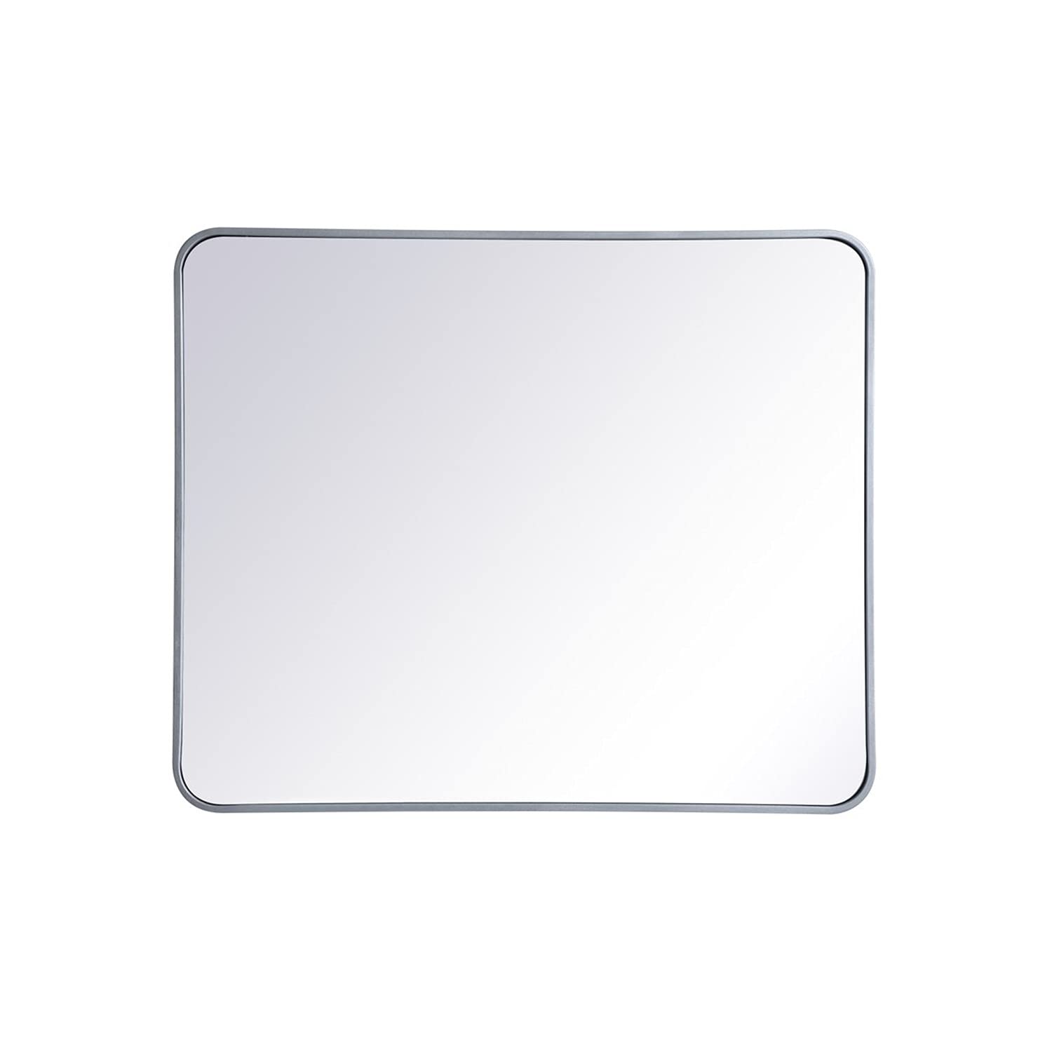 Silver 30x36 Rectangular Metal Mirror - Elegant Decor for Living Room & Bedroom