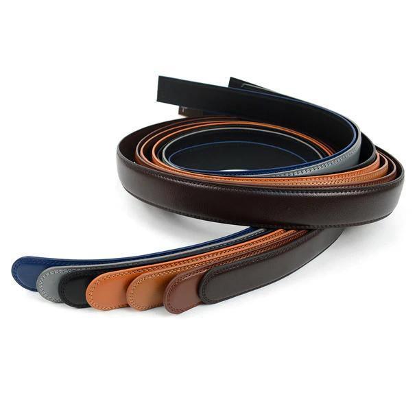 Men's Genuine Leather Ratchet Belt with Auto Lock Buckle - Adjustable & Stylish for Casual, Business & Formal Wear