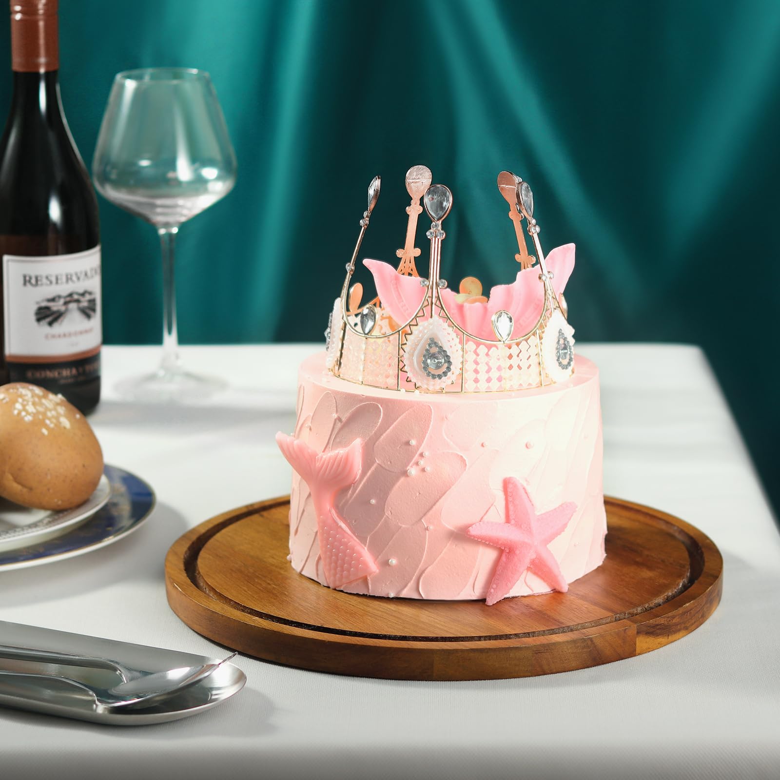 Wooden Cake Stand with Acrylic Dome Lid - 11.8