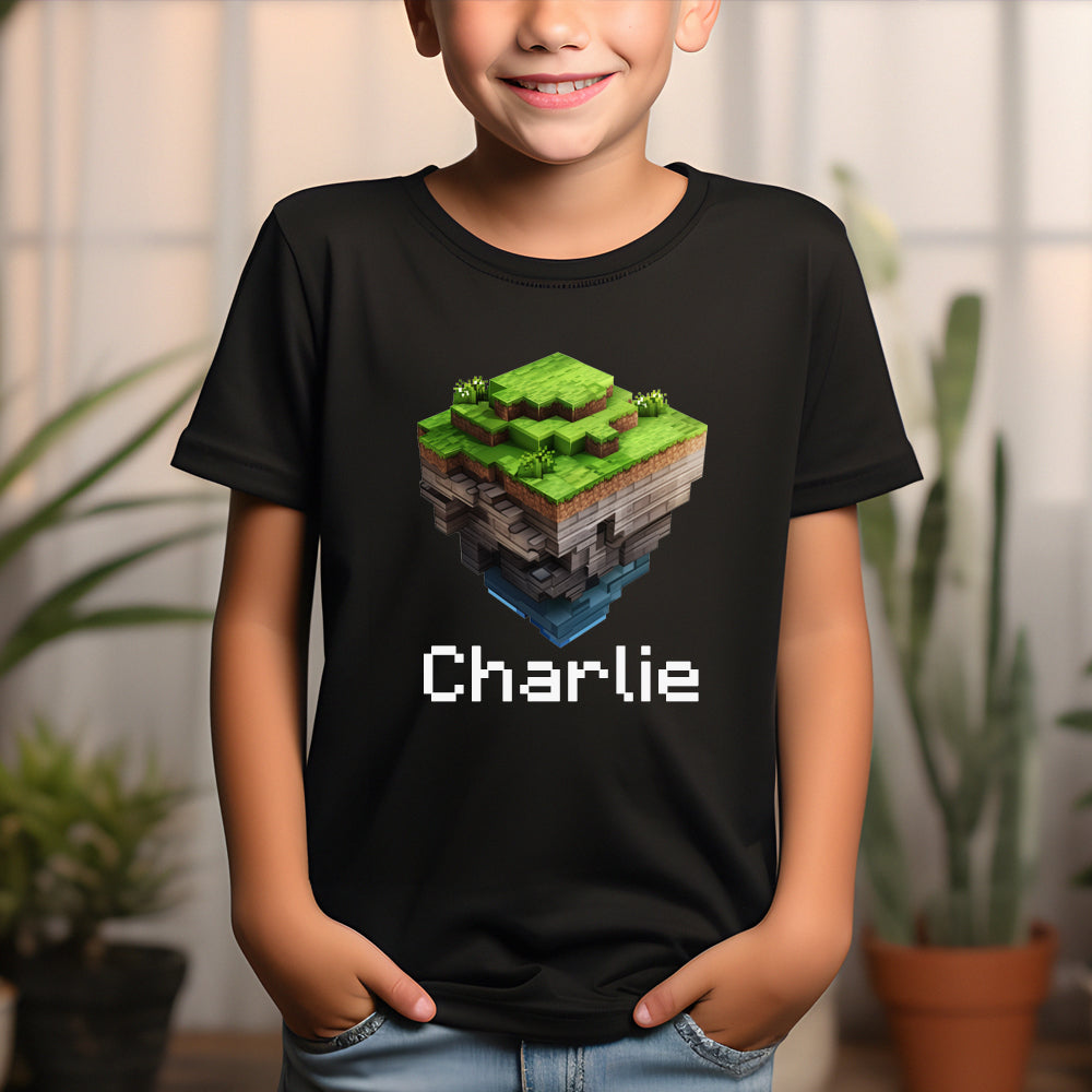 Custom Block Crafter T-Shirt - Personalized Gaming & Minecraft Apparel for Fans & Gamers - Perfect for Cosplay, Conventions & Everyday Wear