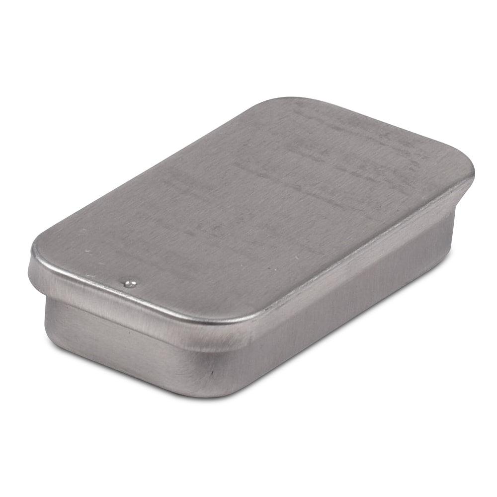 Small Silver Slide Top Tin Box - Elegant Storage for Jewelry, Tea, Spices & Keepsakes | Perfect for Home, Office & Travel Organization