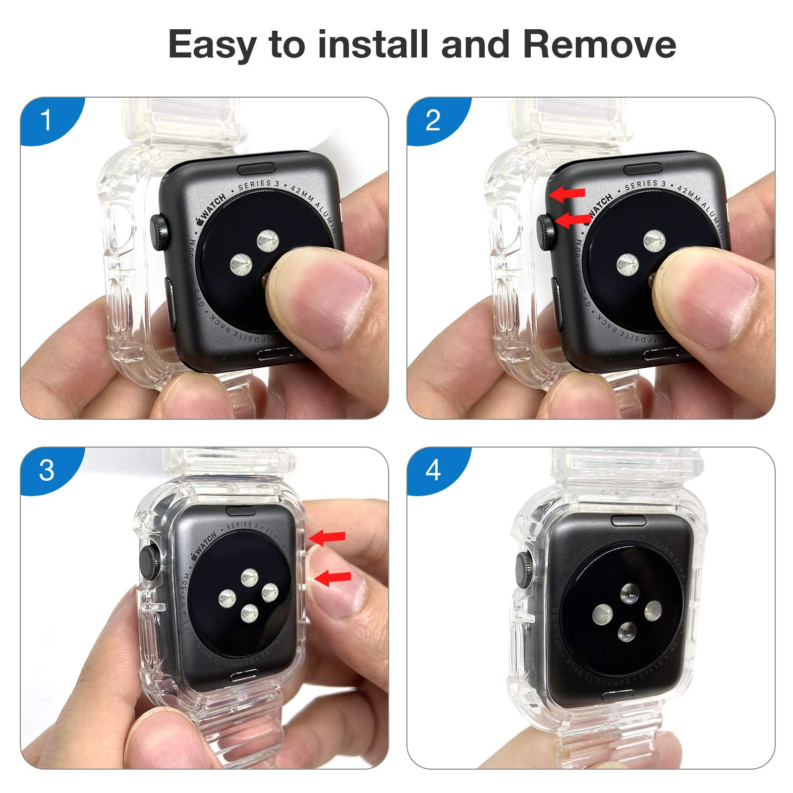 Compatible Apple Watch Bands 38mm 40mm 42mm 44mm 45mm - Clear Shockproof Strap with Bumper Case for Women & Men - Perfect for iWatch Series SE/7/6/5/4/3/2/1 - Ideal for Workouts, Running & Everyday Use (Green)